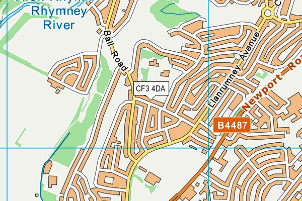 CF3 4DA map - OS VectorMap District (Ordnance Survey)