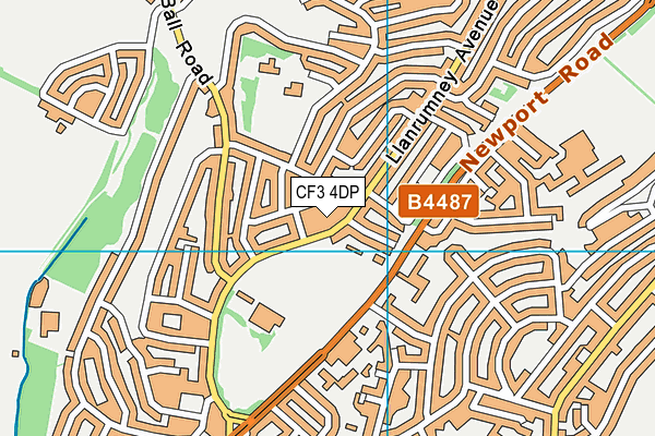 CF3 4DP map - OS VectorMap District (Ordnance Survey)