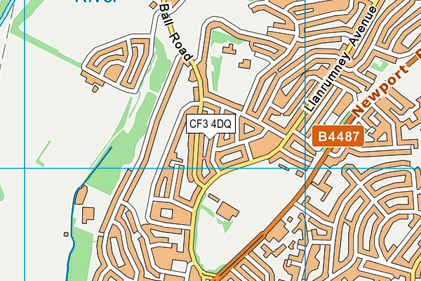 CF3 4DQ map - OS VectorMap District (Ordnance Survey)
