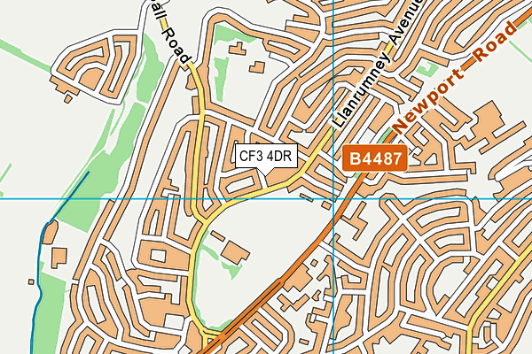 CF3 4DR map - OS VectorMap District (Ordnance Survey)