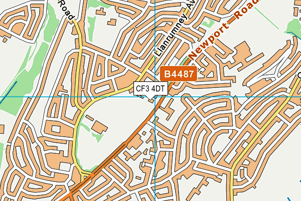 CF3 4DT map - OS VectorMap District (Ordnance Survey)