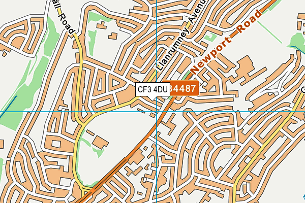 CF3 4DU map - OS VectorMap District (Ordnance Survey)
