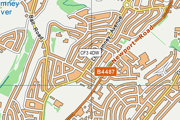 CF3 4DW map - OS VectorMap District (Ordnance Survey)