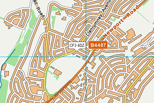 CF3 4DZ map - OS VectorMap District (Ordnance Survey)