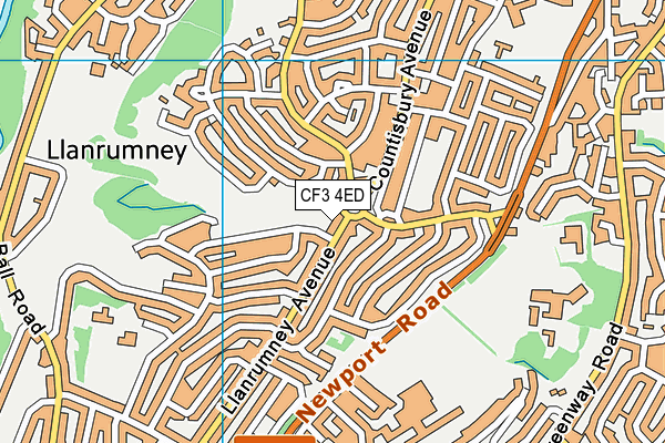 CF3 4ED map - OS VectorMap District (Ordnance Survey)