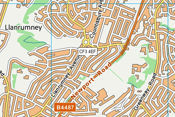 CF3 4EF map - OS VectorMap District (Ordnance Survey)