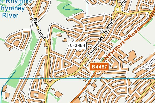 CF3 4EH map - OS VectorMap District (Ordnance Survey)