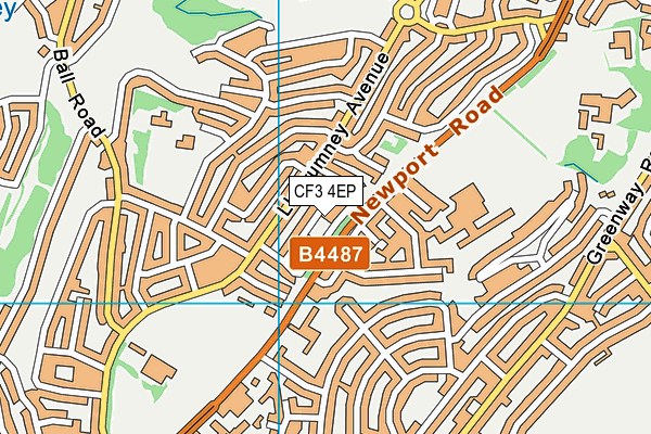 CF3 4EP map - OS VectorMap District (Ordnance Survey)