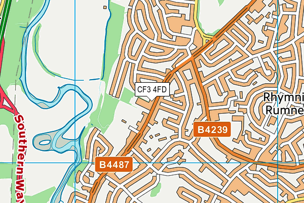 CF3 4FD map - OS VectorMap District (Ordnance Survey)
