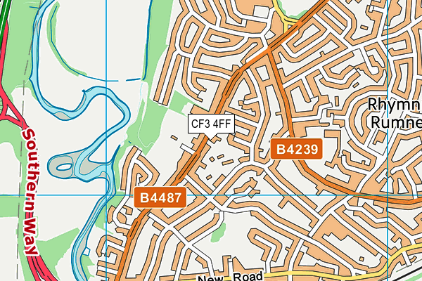 CF3 4FF map - OS VectorMap District (Ordnance Survey)