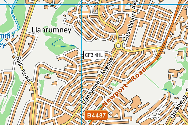 CF3 4HL map - OS VectorMap District (Ordnance Survey)