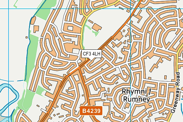 CF3 4LH map - OS VectorMap District (Ordnance Survey)