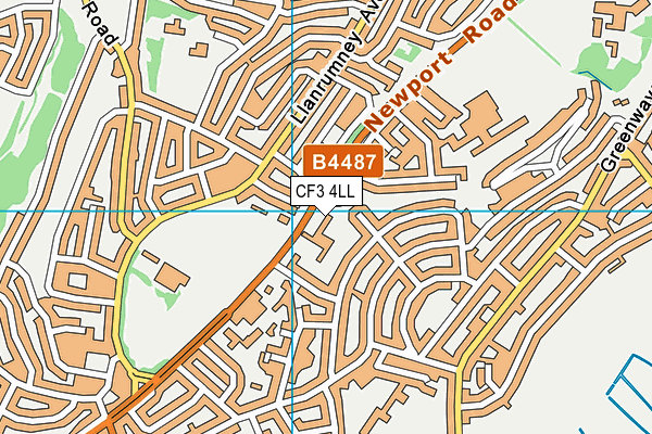 CF3 4LL map - OS VectorMap District (Ordnance Survey)