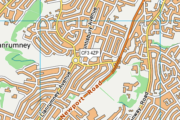 CF3 4ZP map - OS VectorMap District (Ordnance Survey)
