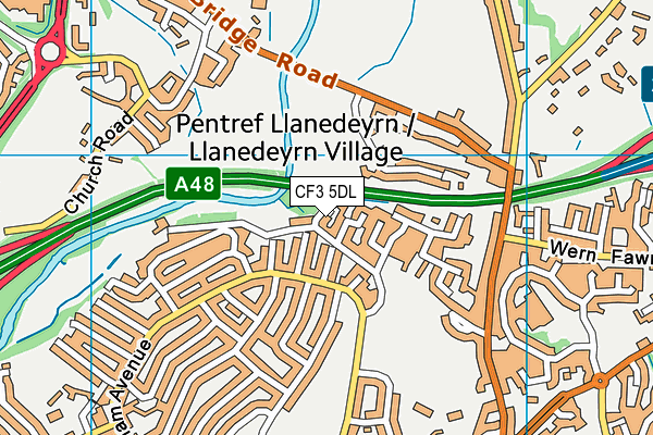 CF3 5DL map - OS VectorMap District (Ordnance Survey)