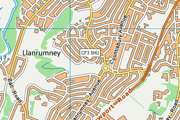 CF3 5HU map - OS VectorMap District (Ordnance Survey)