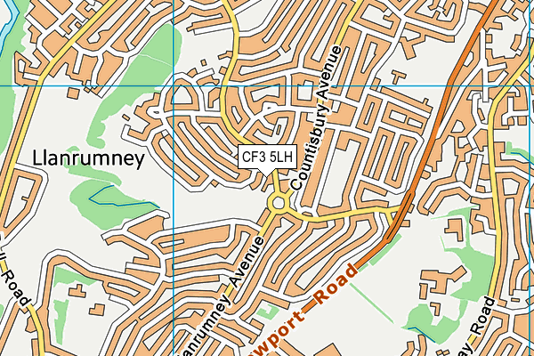 CF3 5LH map - OS VectorMap District (Ordnance Survey)