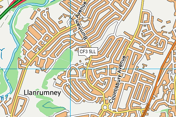 CF3 5LL map - OS VectorMap District (Ordnance Survey)
