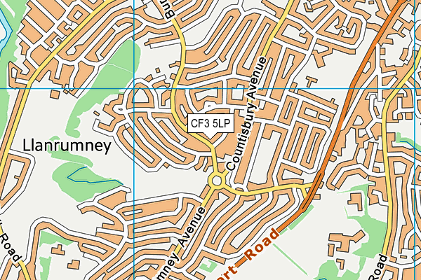 CF3 5LP map - OS VectorMap District (Ordnance Survey)