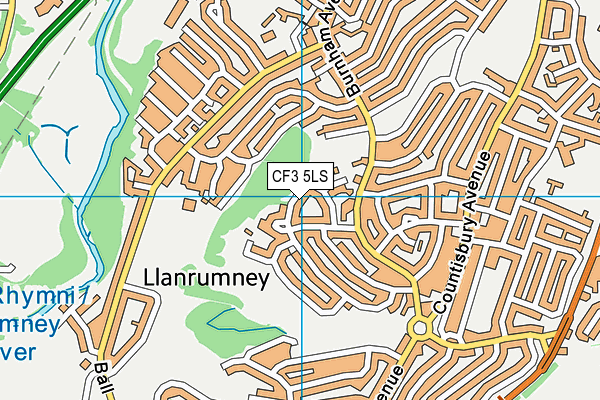 CF3 5LS map - OS VectorMap District (Ordnance Survey)