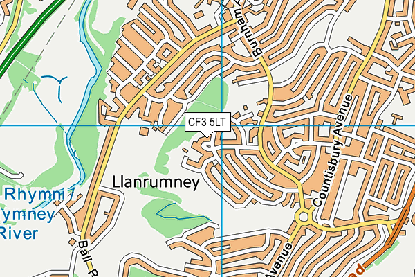 CF3 5LT map - OS VectorMap District (Ordnance Survey)