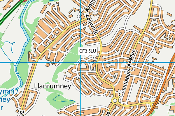 CF3 5LU map - OS VectorMap District (Ordnance Survey)