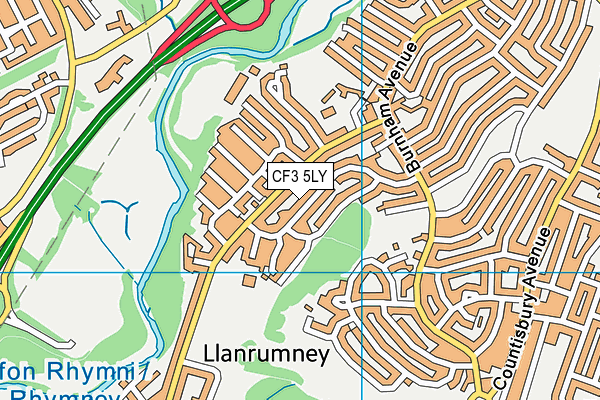 CF3 5LY map - OS VectorMap District (Ordnance Survey)