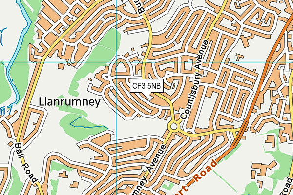 CF3 5NB map - OS VectorMap District (Ordnance Survey)