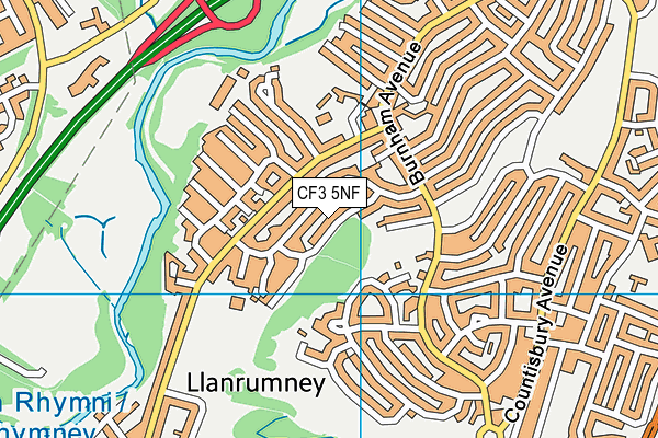 CF3 5NF map - OS VectorMap District (Ordnance Survey)