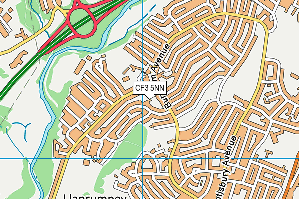 CF3 5NN map - OS VectorMap District (Ordnance Survey)