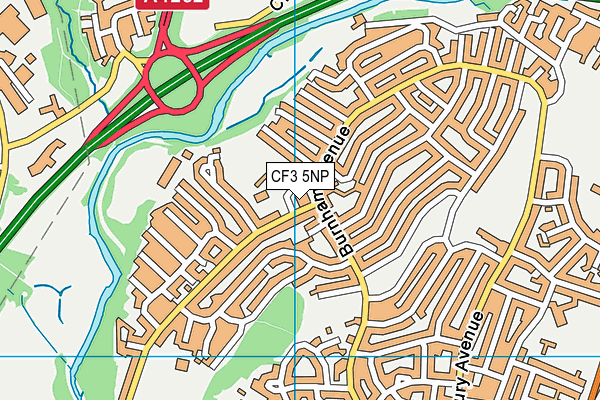 CF3 5NP map - OS VectorMap District (Ordnance Survey)