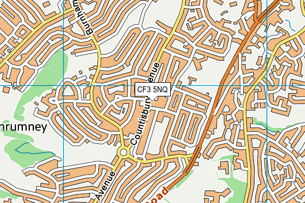 CF3 5NQ map - OS VectorMap District (Ordnance Survey)