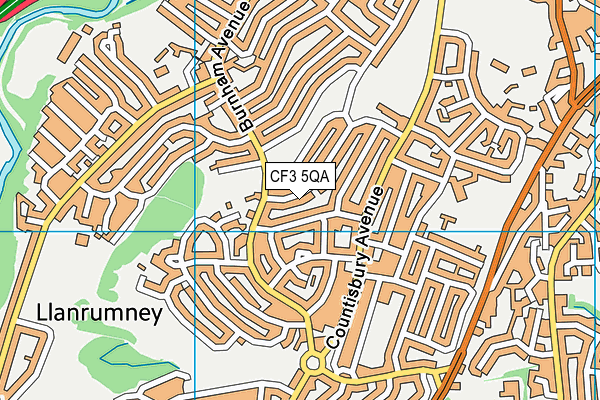 CF3 5QA map - OS VectorMap District (Ordnance Survey)