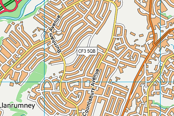 CF3 5QB map - OS VectorMap District (Ordnance Survey)