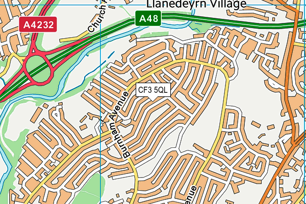 CF3 5QL map - OS VectorMap District (Ordnance Survey)