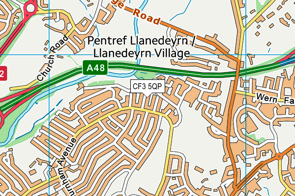 CF3 5QP map - OS VectorMap District (Ordnance Survey)