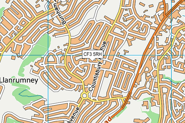 CF3 5RH map - OS VectorMap District (Ordnance Survey)