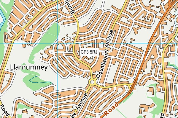 CF3 5RJ map - OS VectorMap District (Ordnance Survey)