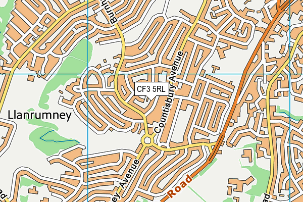 CF3 5RL map - OS VectorMap District (Ordnance Survey)