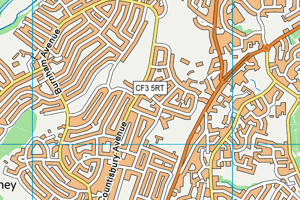 CF3 5RT map - OS VectorMap District (Ordnance Survey)