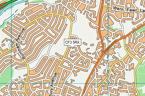 CF3 5RX map - OS VectorMap District (Ordnance Survey)
