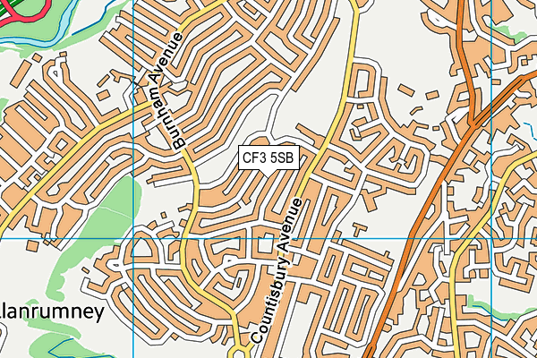 CF3 5SB map - OS VectorMap District (Ordnance Survey)