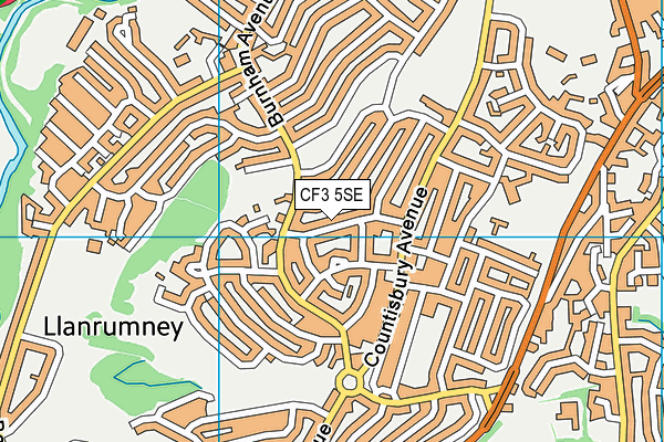 CF3 5SE map - OS VectorMap District (Ordnance Survey)