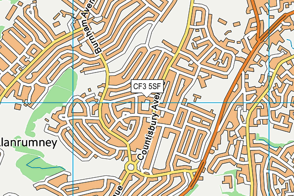 CF3 5SF map - OS VectorMap District (Ordnance Survey)