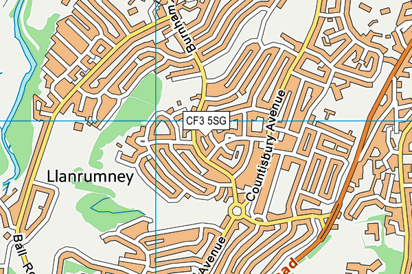 CF3 5SG map - OS VectorMap District (Ordnance Survey)