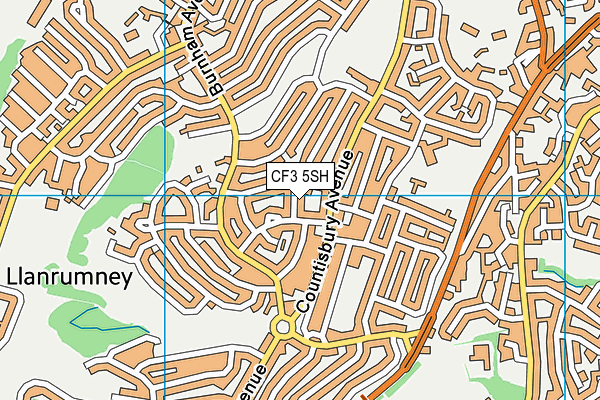 CF3 5SH map - OS VectorMap District (Ordnance Survey)