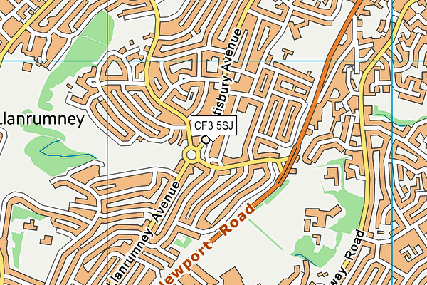 CF3 5SJ map - OS VectorMap District (Ordnance Survey)