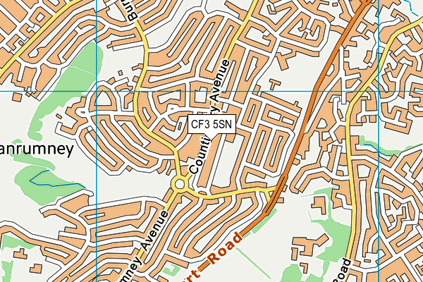 CF3 5SN map - OS VectorMap District (Ordnance Survey)