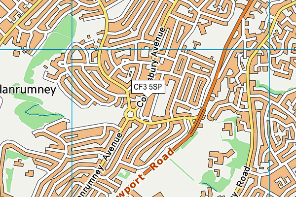 CF3 5SP map - OS VectorMap District (Ordnance Survey)