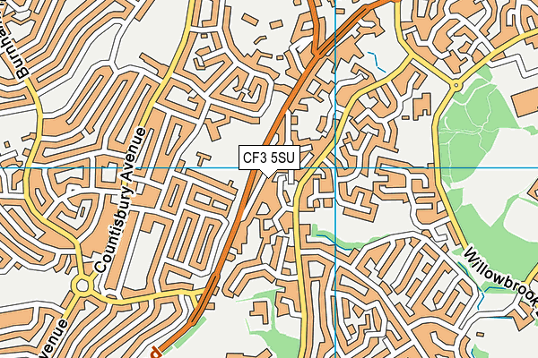 CF3 5SU map - OS VectorMap District (Ordnance Survey)